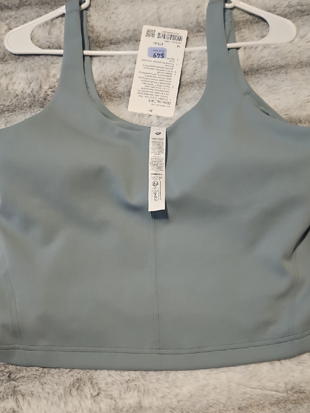 lululemon athletica Crater blue Glow Up Tank